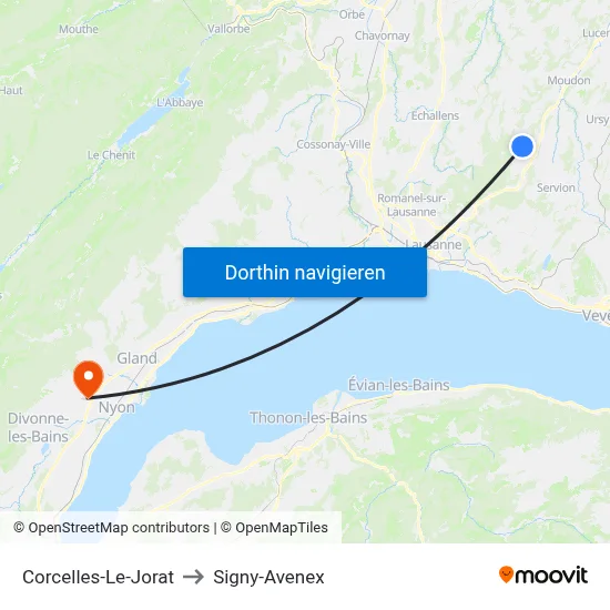 Corcelles-Le-Jorat to Signy-Avenex map