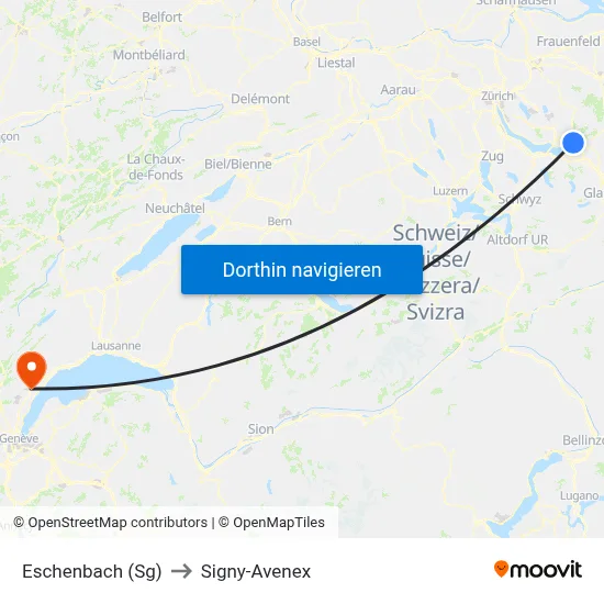 Eschenbach (Sg) to Signy-Avenex map