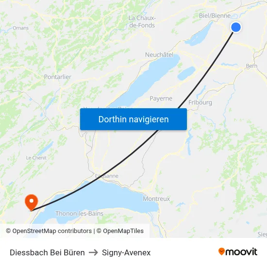 Diessbach Bei Büren to Signy-Avenex map