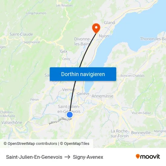 Saint-Julien-En-Genevois to Signy-Avenex map