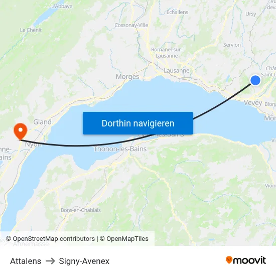 Attalens to Signy-Avenex map