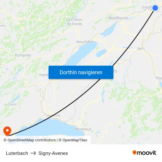 Luterbach to Signy-Avenex map