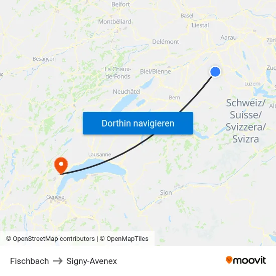 Fischbach to Signy-Avenex map