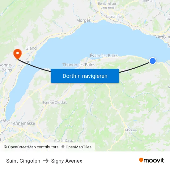 Saint-Gingolph to Signy-Avenex map