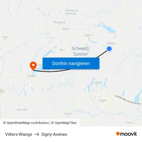 Vilters-Wangs to Signy-Avenex map