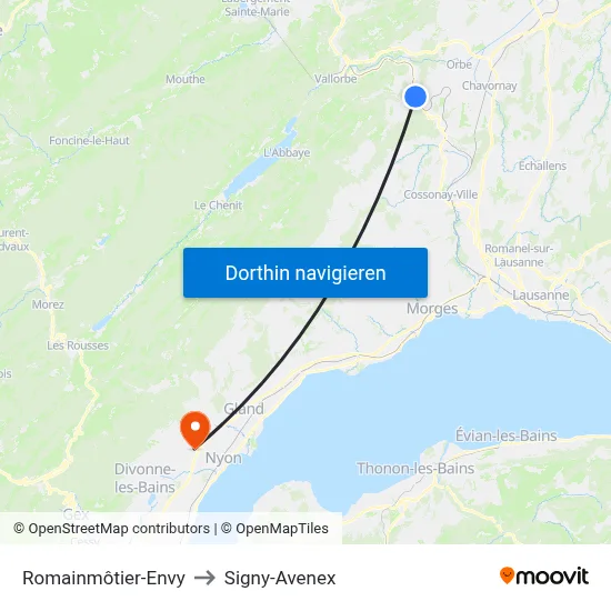Romainmôtier-Envy to Signy-Avenex map