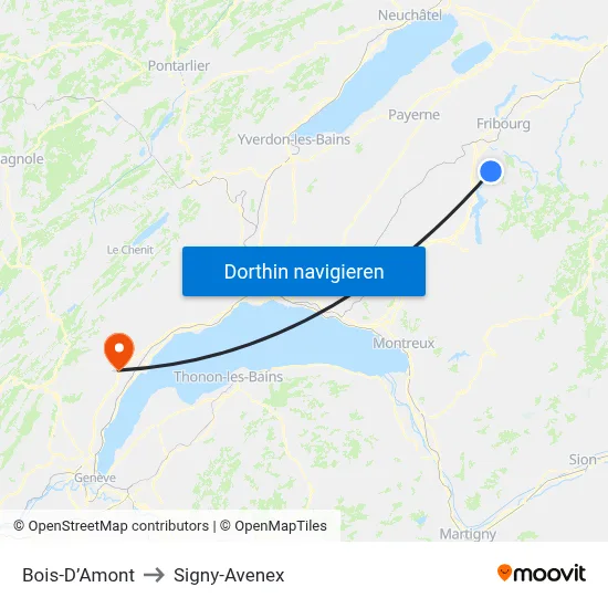 Bois-D’Amont to Signy-Avenex map
