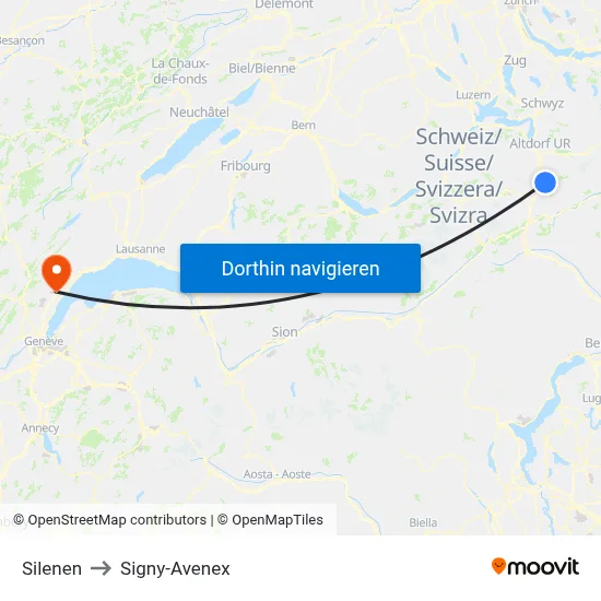 Silenen to Signy-Avenex map