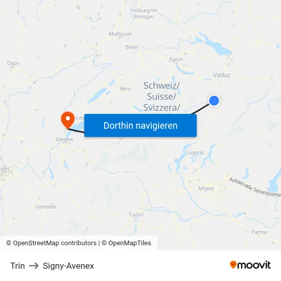 Trin to Signy-Avenex map