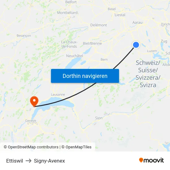 Ettiswil to Signy-Avenex map