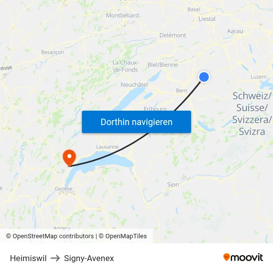Heimiswil to Signy-Avenex map