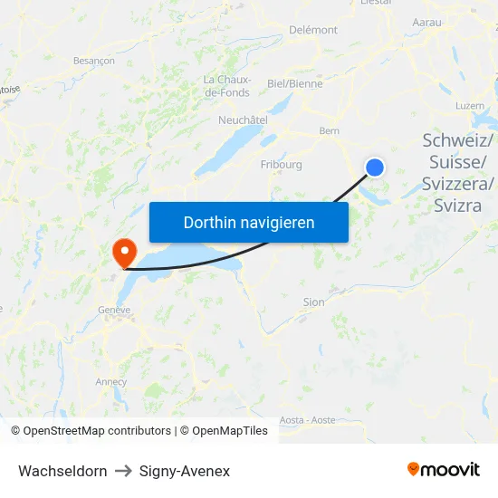 Wachseldorn to Signy-Avenex map