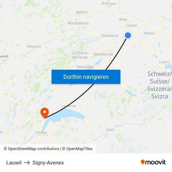 Lauwil to Signy-Avenex map