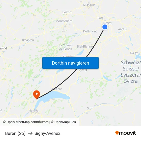 Büren (So) to Signy-Avenex map