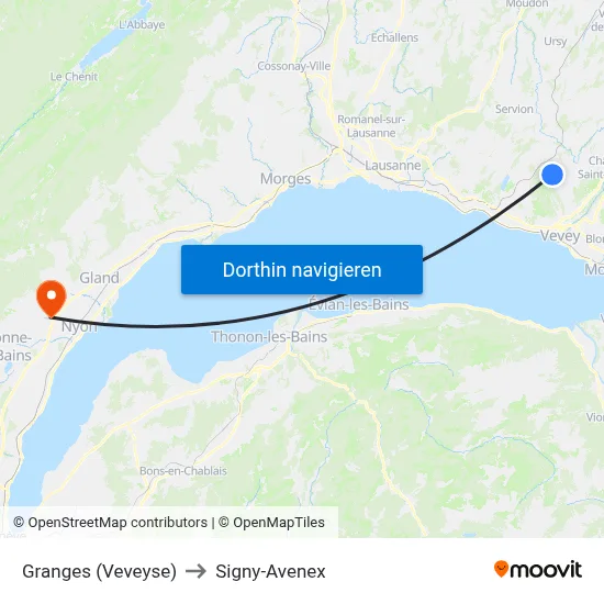 Granges (Veveyse) to Signy-Avenex map