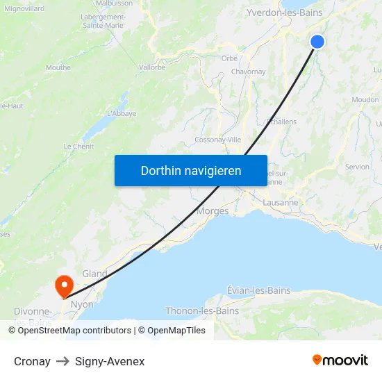 Cronay to Signy-Avenex map