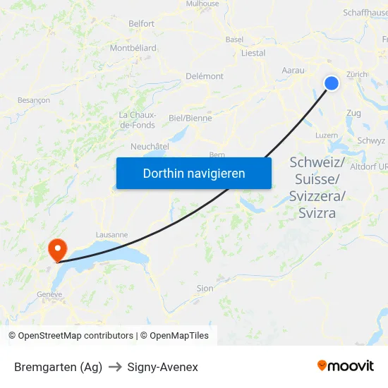 Bremgarten (Ag) to Signy-Avenex map