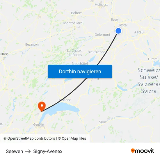 Seewen to Signy-Avenex map