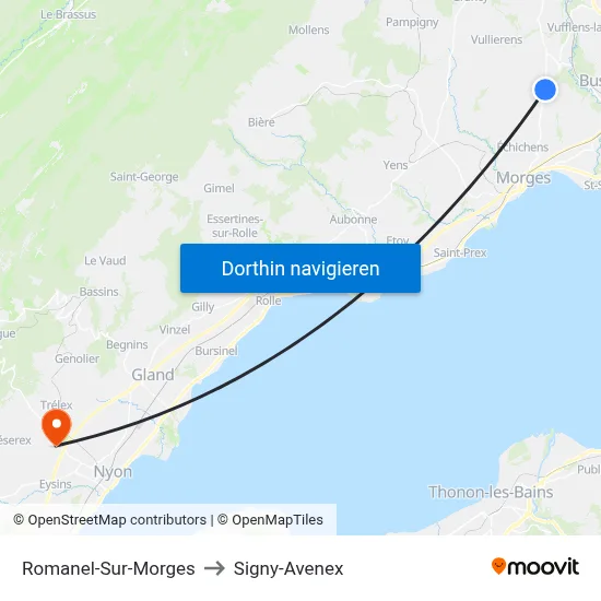 Romanel-Sur-Morges to Signy-Avenex map