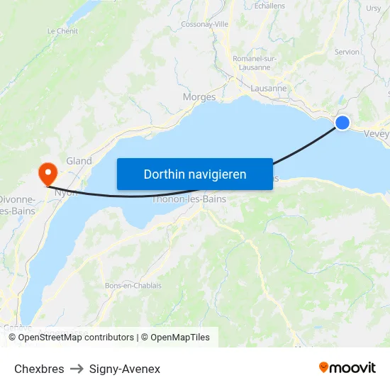Chexbres to Signy-Avenex map