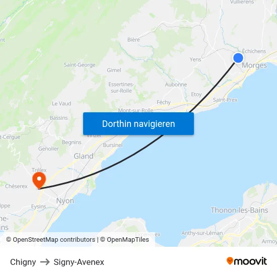 Chigny to Signy-Avenex map