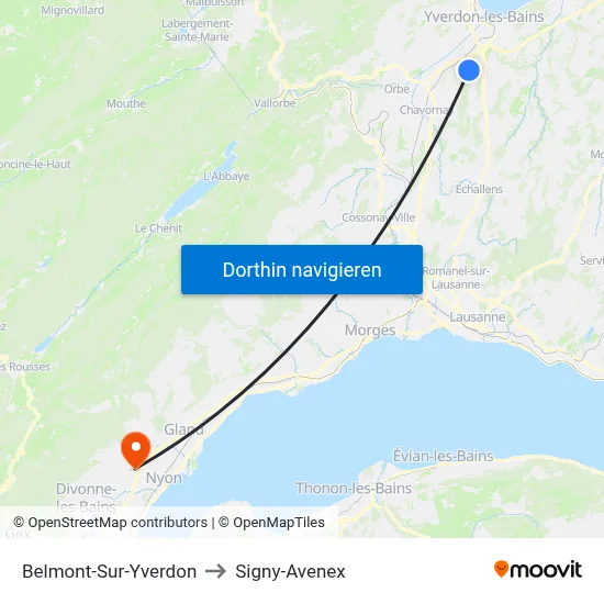 Belmont-Sur-Yverdon to Signy-Avenex map