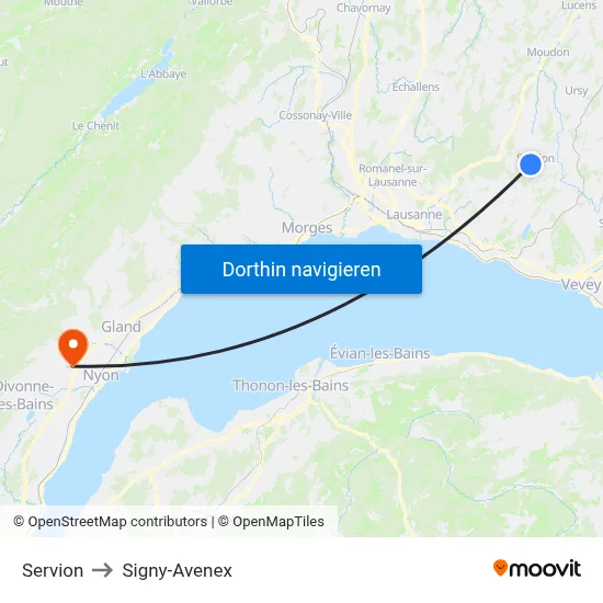 Servion to Signy-Avenex map