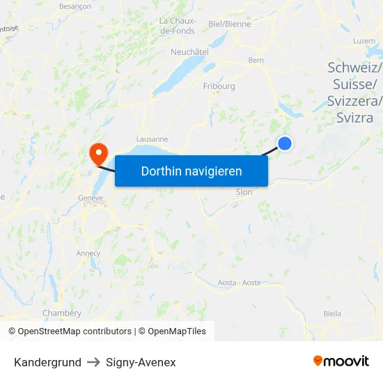 Kandergrund to Signy-Avenex map