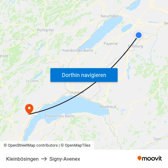 Kleinbösingen to Signy-Avenex map