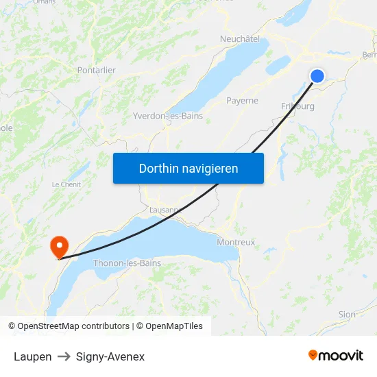 Laupen to Signy-Avenex map