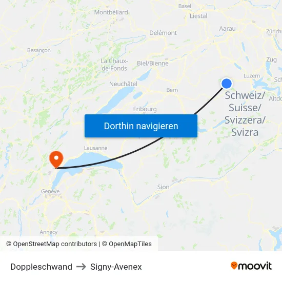 Doppleschwand to Signy-Avenex map