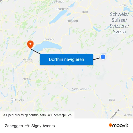 Zeneggen to Signy-Avenex map