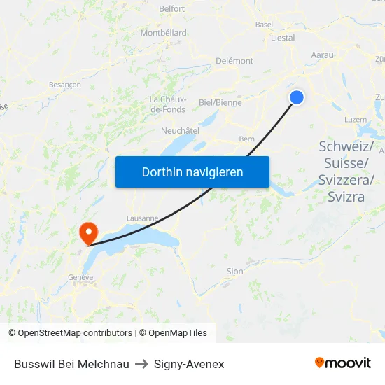 Busswil Bei Melchnau to Signy-Avenex map