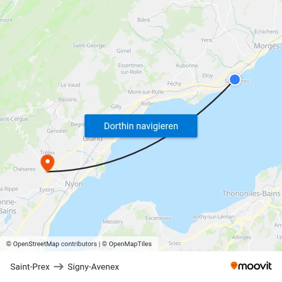 Saint-Prex to Signy-Avenex map