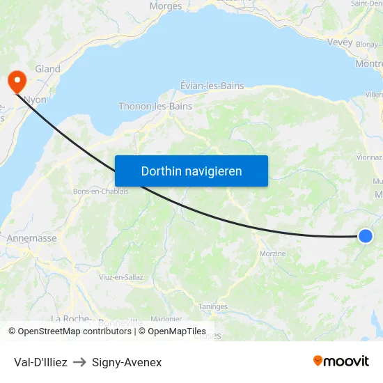 Val-D'Illiez to Signy-Avenex map