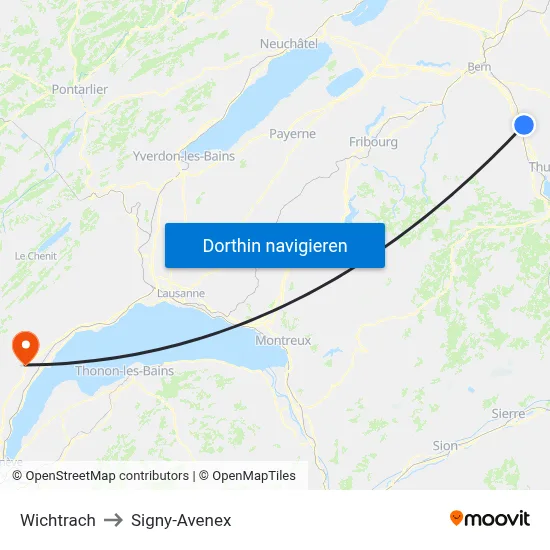 Wichtrach to Signy-Avenex map
