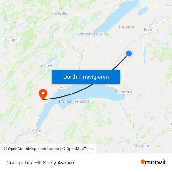 Grangettes to Signy-Avenex map