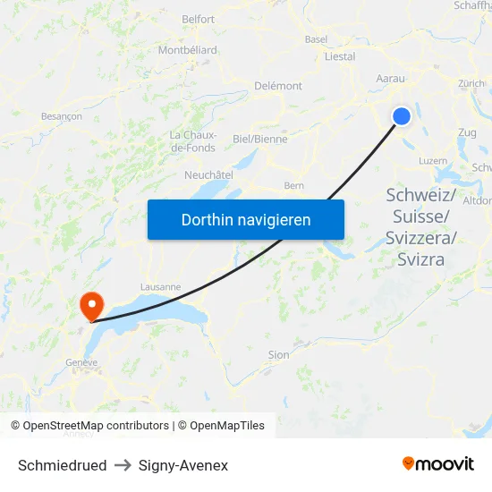 Schmiedrued to Signy-Avenex map