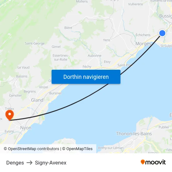 Denges to Signy-Avenex map