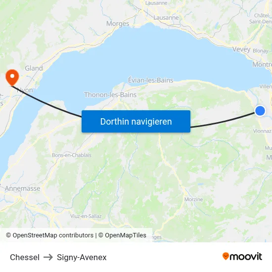 Chessel to Signy-Avenex map
