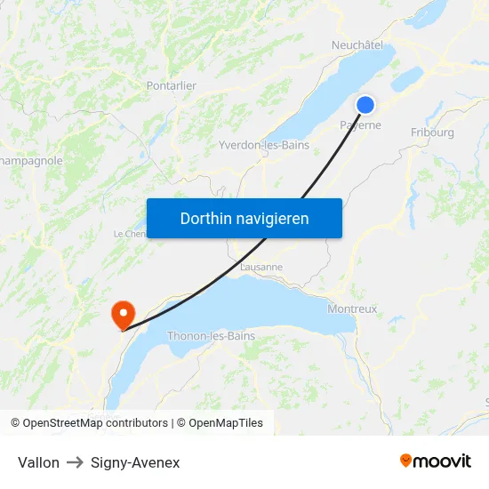 Vallon to Signy-Avenex map