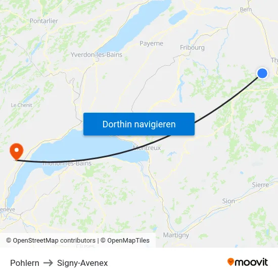 Pohlern to Signy-Avenex map