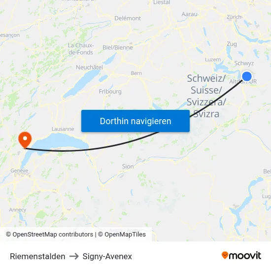 Riemenstalden to Signy-Avenex map