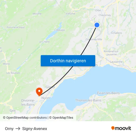 Orny to Signy-Avenex map