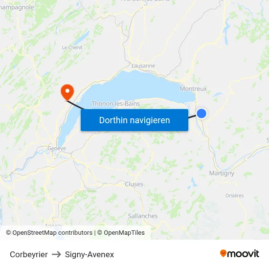 Corbeyrier to Signy-Avenex map
