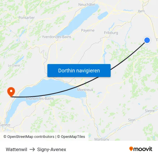 Wattenwil to Signy-Avenex map