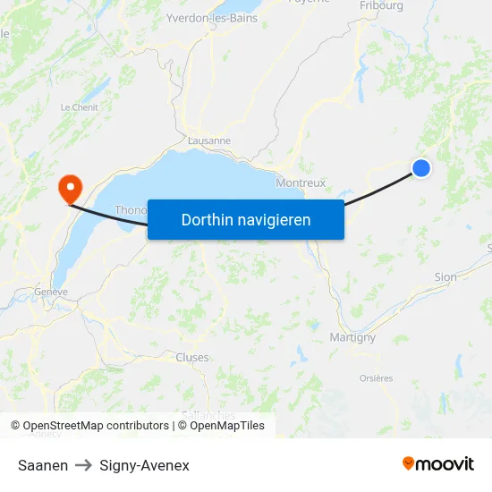 Saanen to Signy-Avenex map