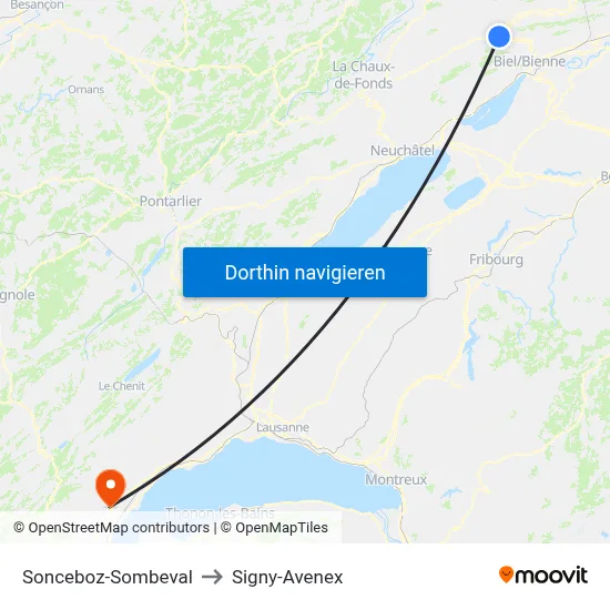 Sonceboz-Sombeval to Signy-Avenex map