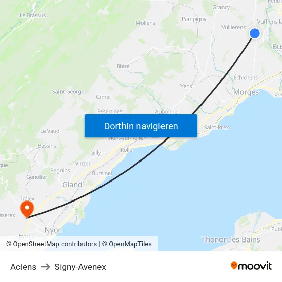 Aclens to Signy-Avenex map