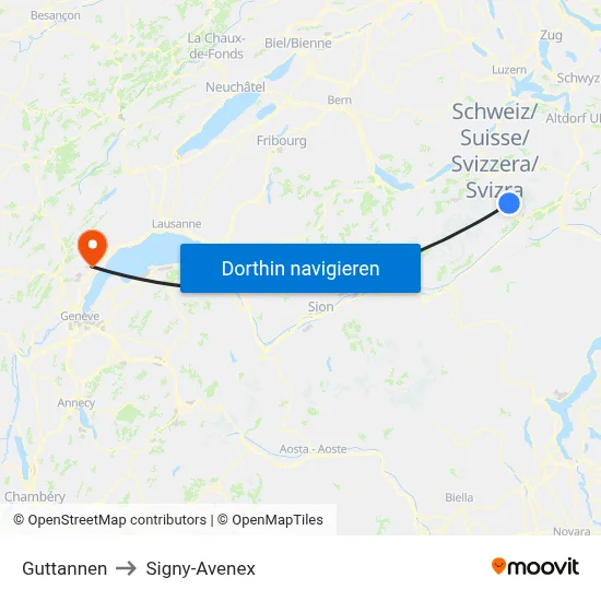 Guttannen to Signy-Avenex map